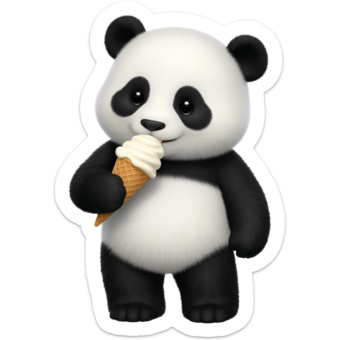 Panda eating ice cream sticker