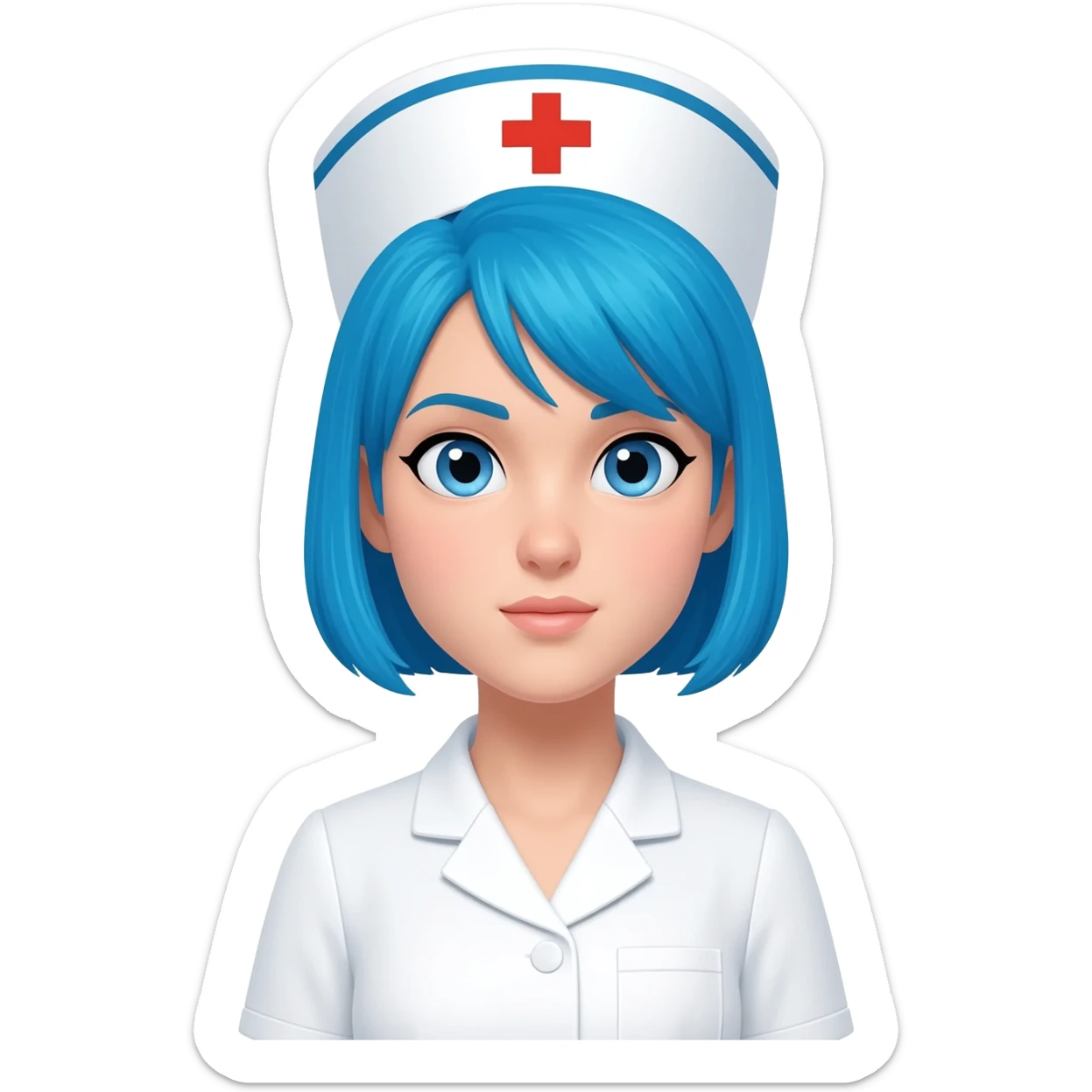Rubia azul ojos azules enfermera sticker