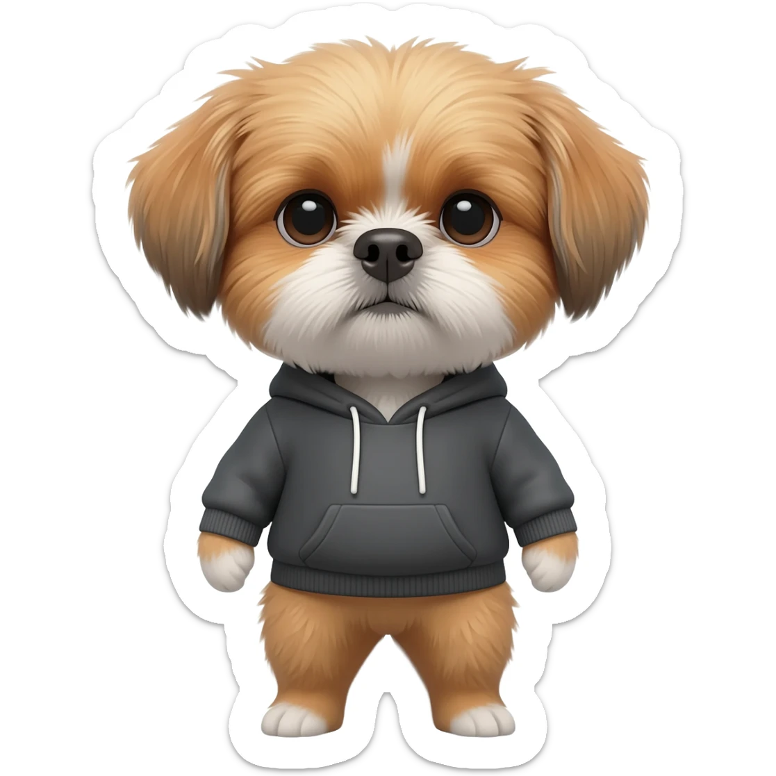 shih tzu in hoody sticker
