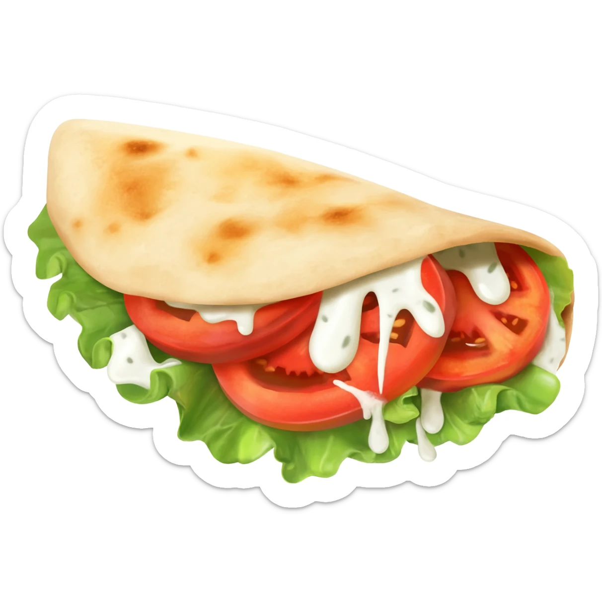 a shawarma that is dripping with sauce sticker