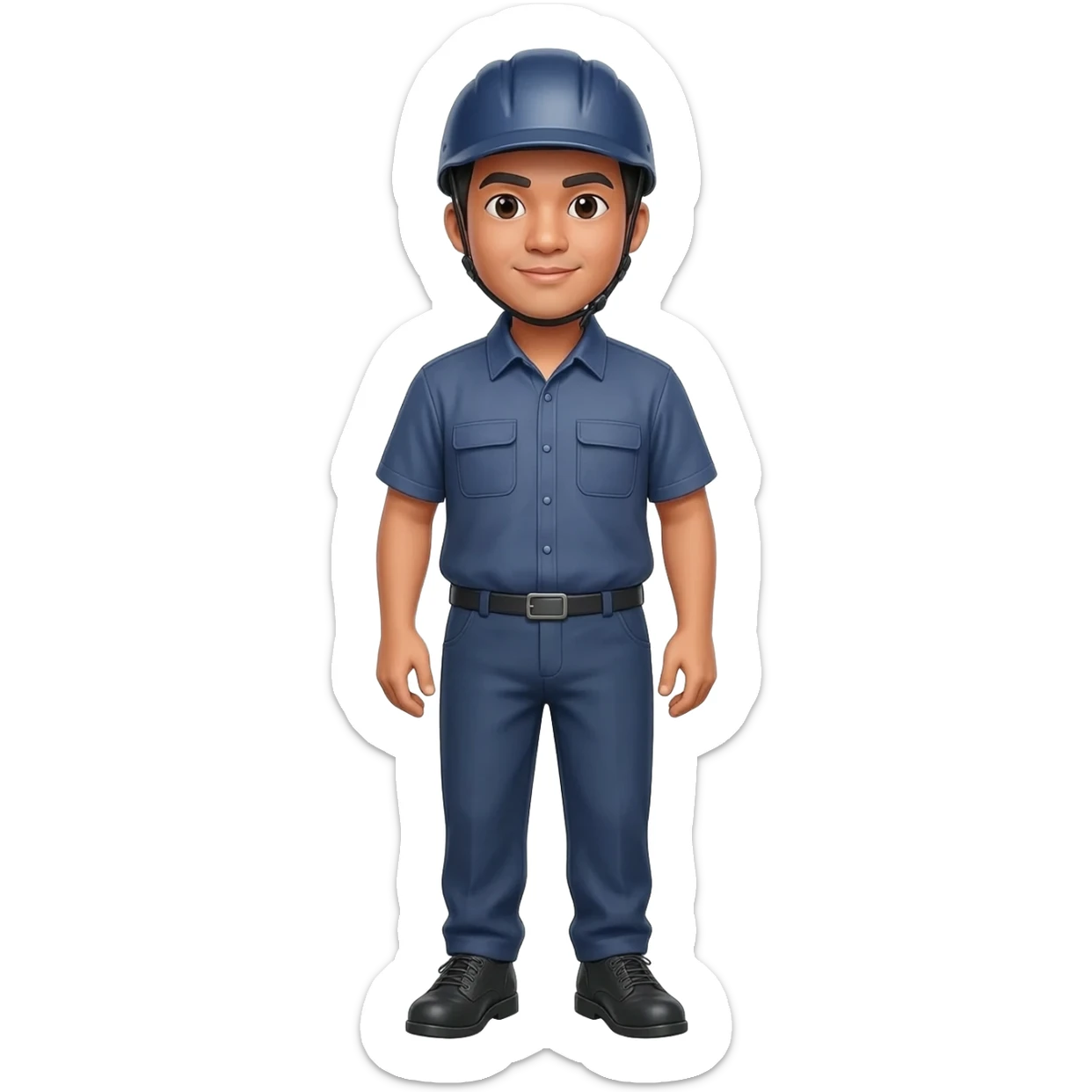 Filipino man Glass Supplier With Helmet and shoes pants  sticker
