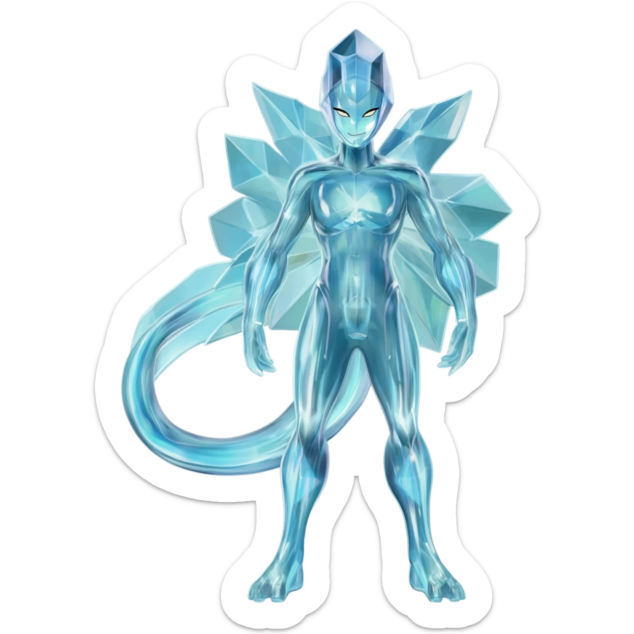 Shiny luminescent translucent diaphanous Diancie-Palkia-Amaura-Aurorus-Salamence-aesthetic-fusion sticker