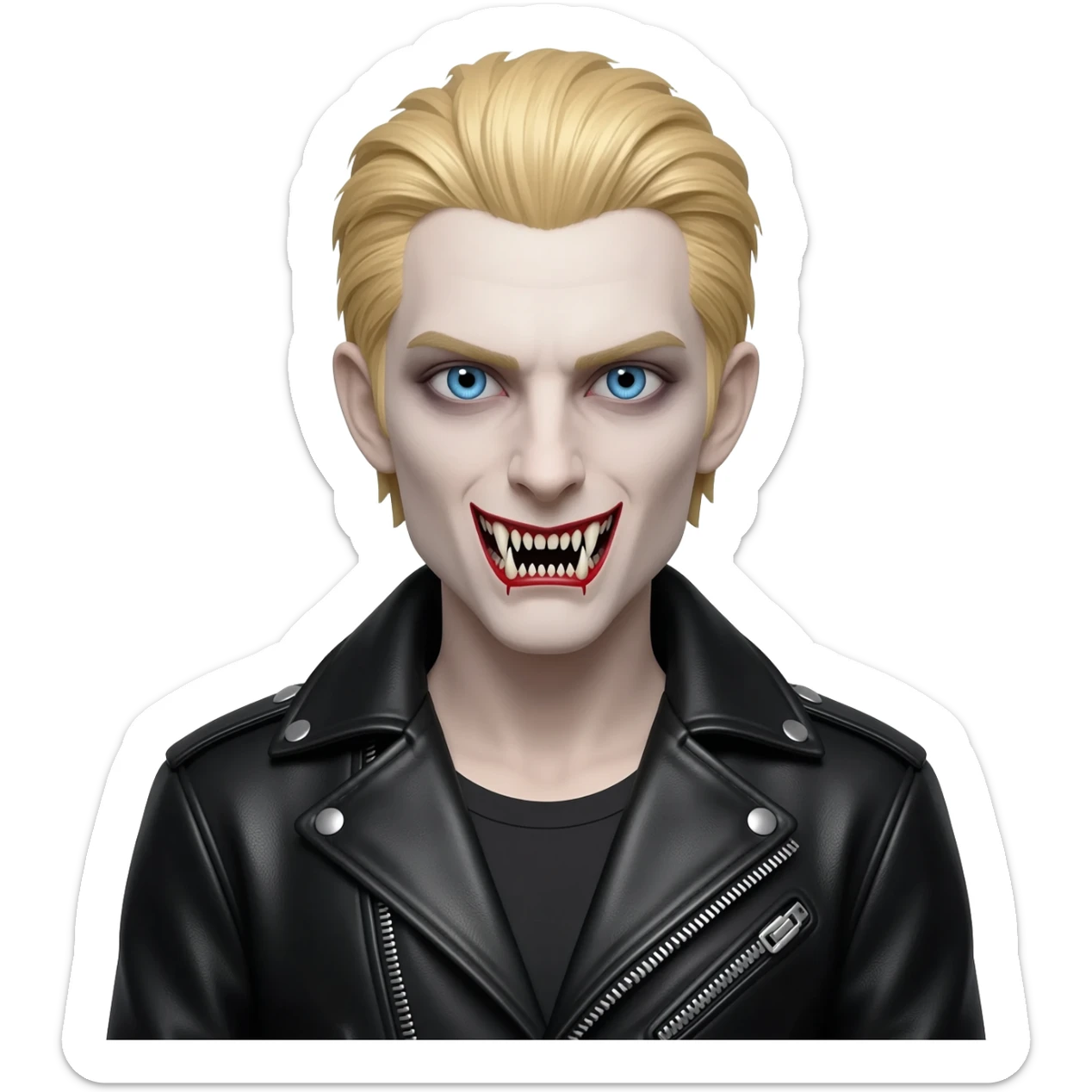 blonde, blue eyed vampire who is a baddie sticker