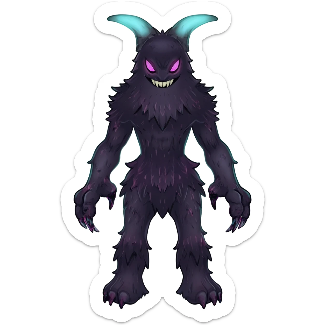 Aural bioluminescent spectrumal darky dusky spoopy spoilt rotten Salandit-Amaura-Darkrai-animal-creature-hybrid-fusion-creature, full body  sticker