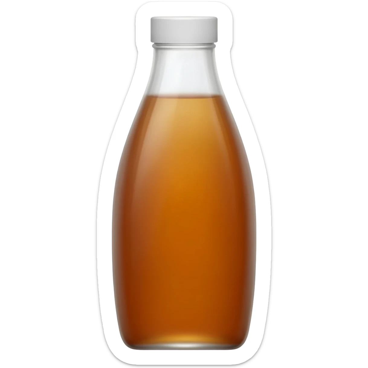 aesthetic clear sugarcane syrup in tall clear full glass drink bottle with white lid realistic soft textures sticker