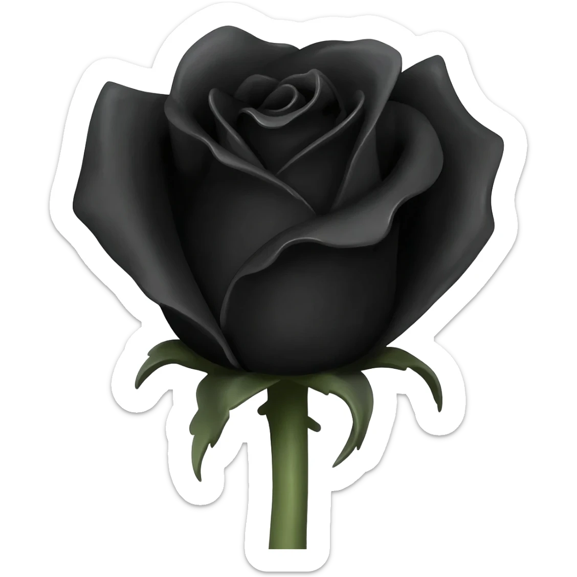 black rose with black ink sticker