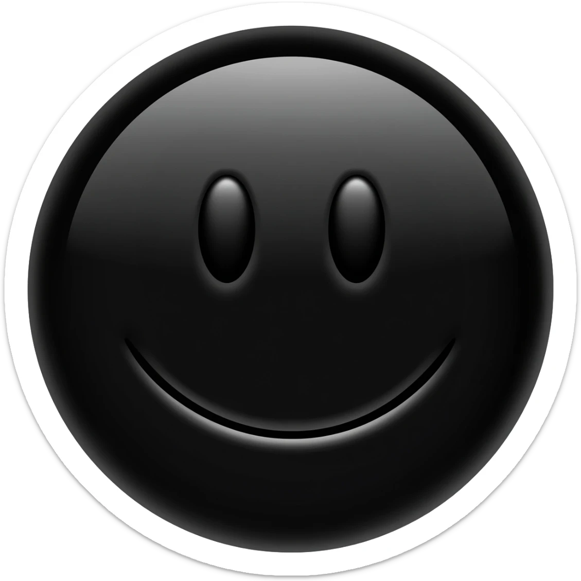 Circle black smiling face sticker