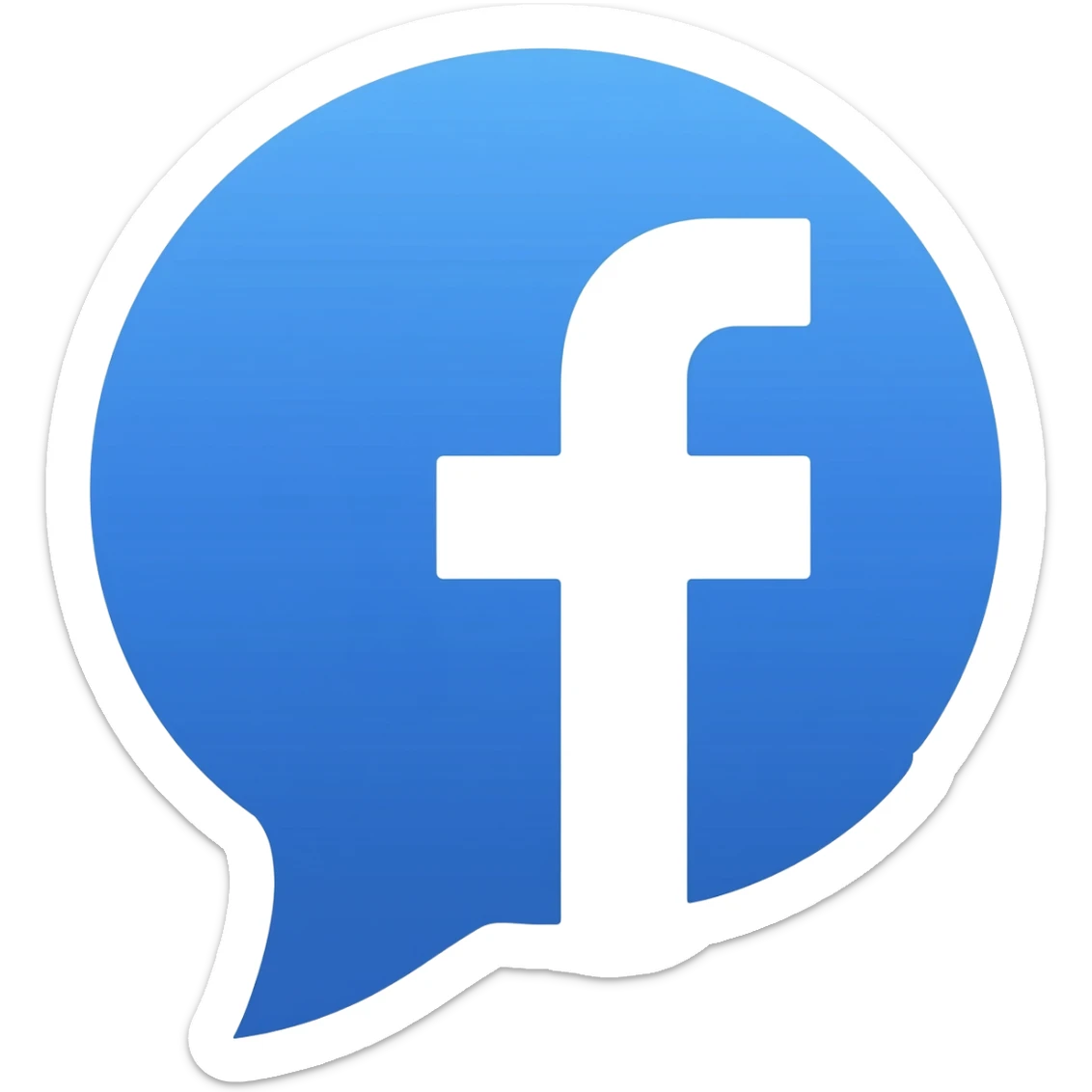 white facebook messenger sticker