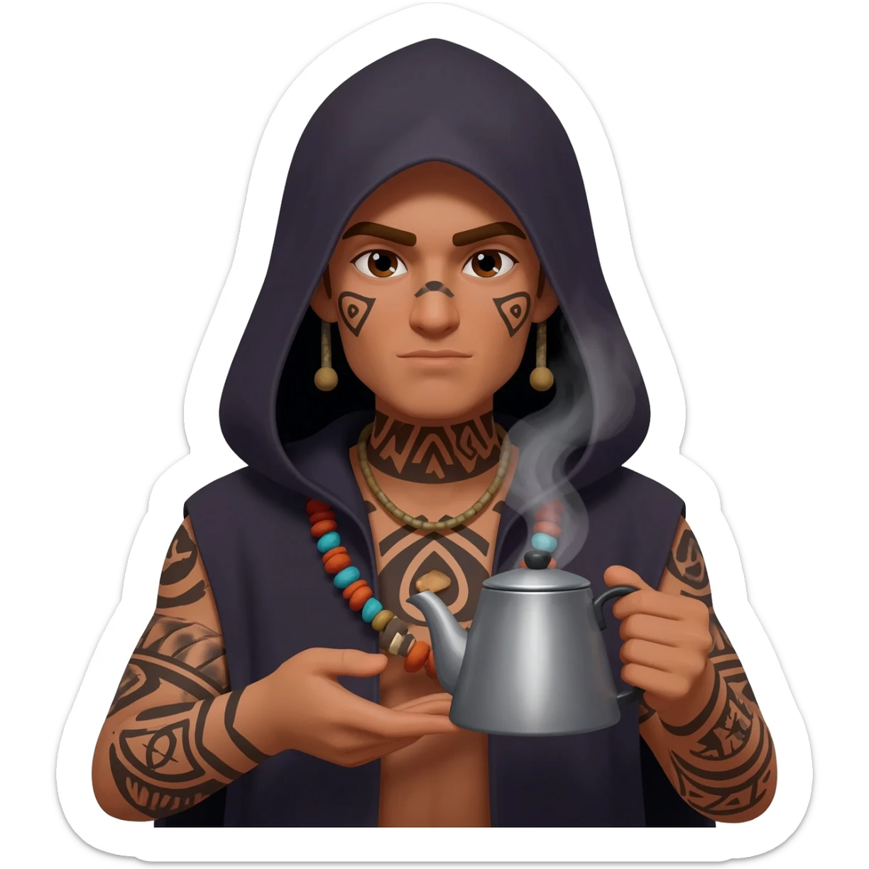 Witch doctor coffee pot sticker