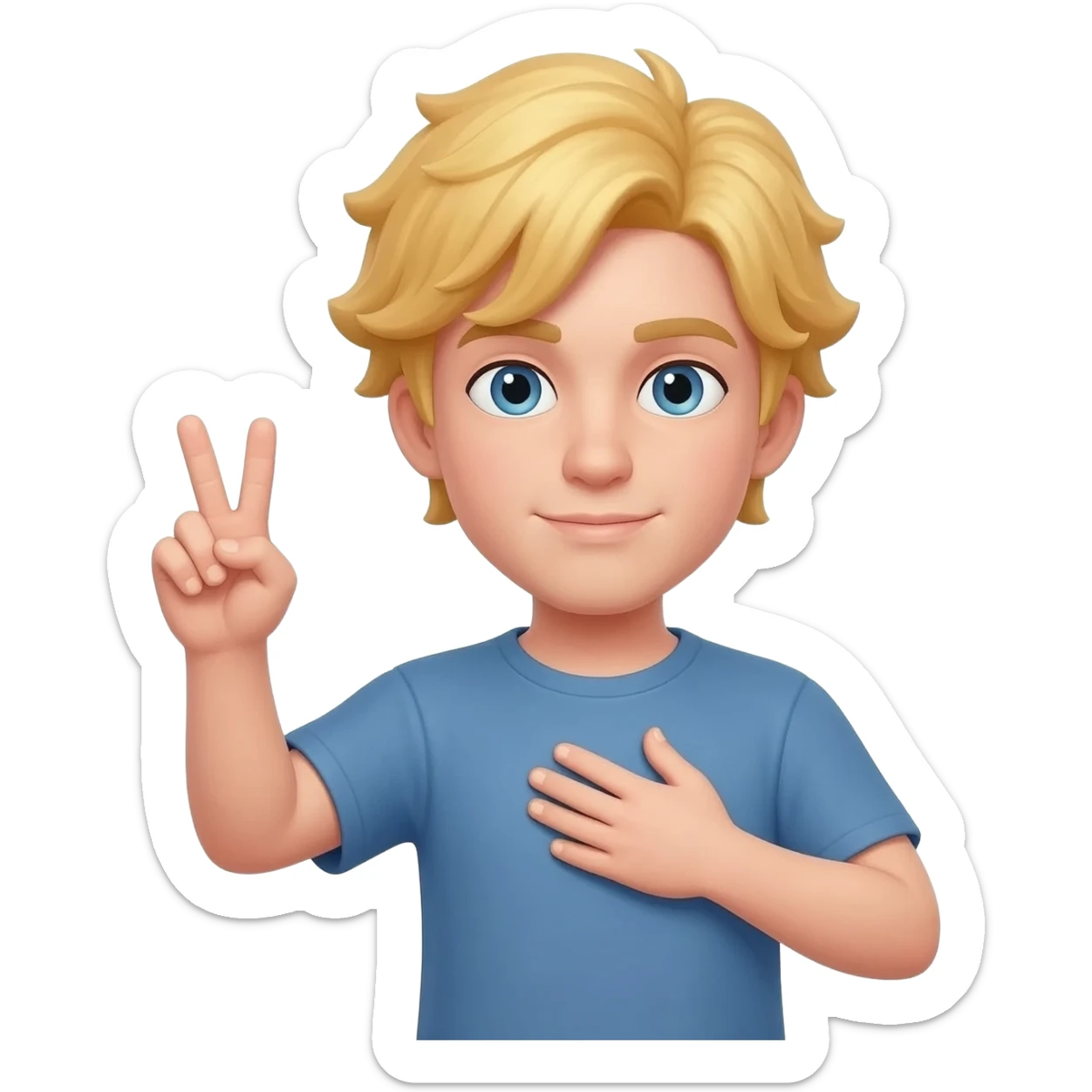 I want this 🫡✌️🫩 mixed   into 1 emoji  remove the  hand on the   chest with blond hair sticker