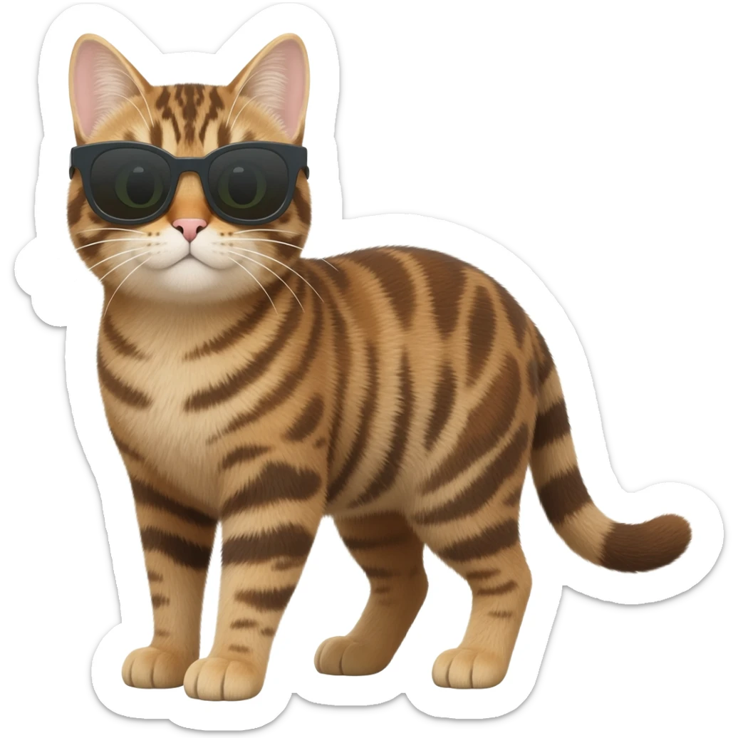 Cat wearing sunglasses sticker