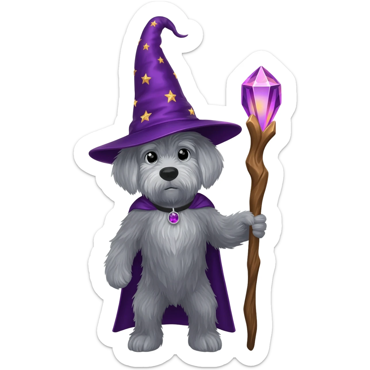 Dog wizard sticker