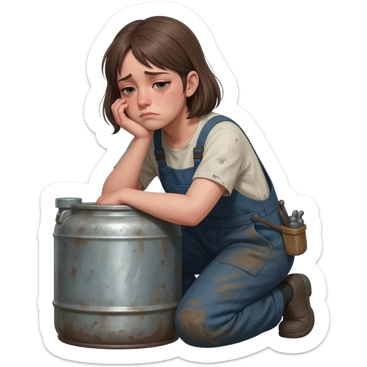 girl being a wage labor to be: burdensome, unenjoyable, and uncaring sticker