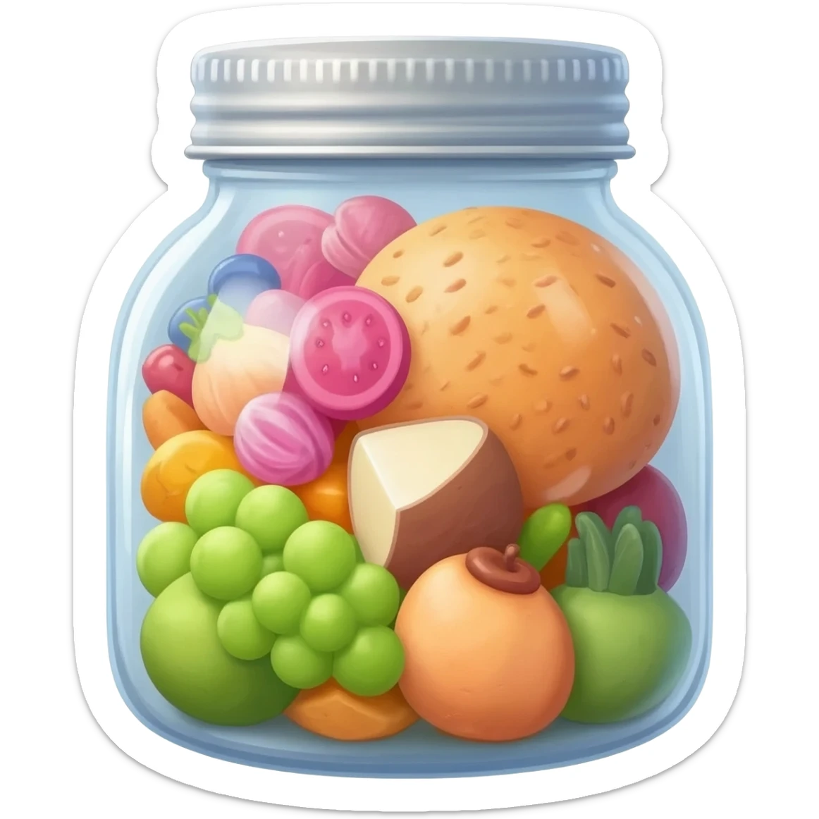 cute jar with food inside sticker