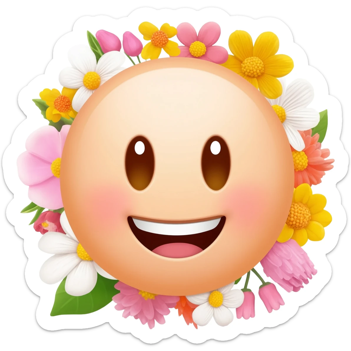 Face in Flowers memoji sticker