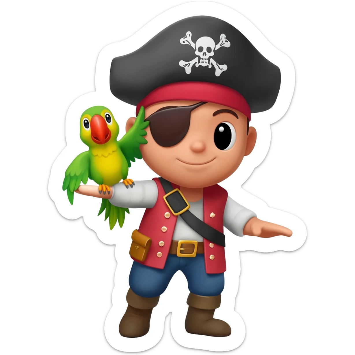 pirate and parrot sticker