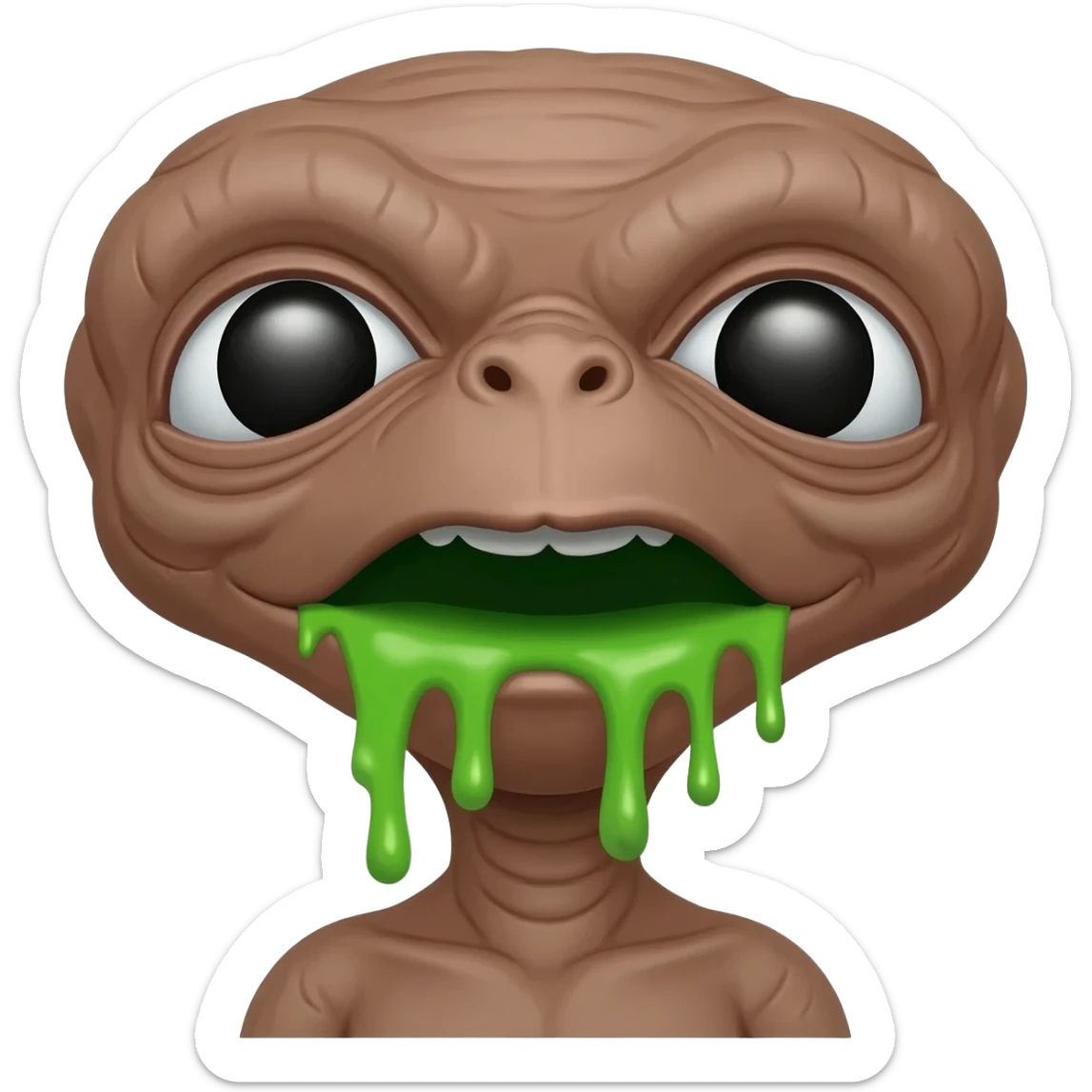 E.T. The Extra-Terrestrial from the movie barfing sticker