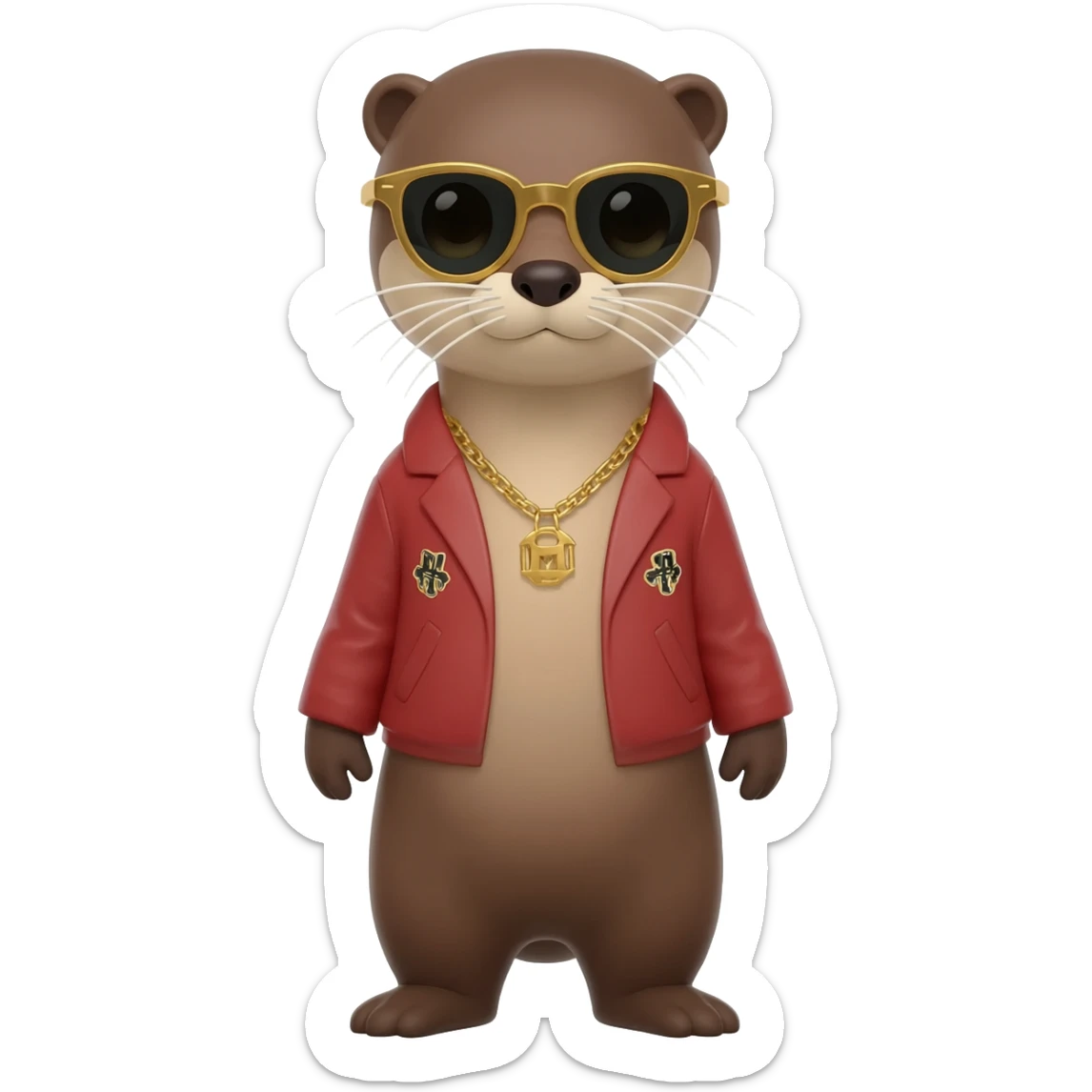 an otter with swag sticker