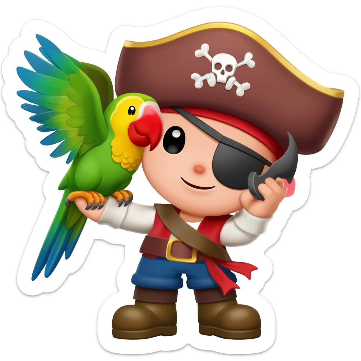 pirate and parrot sticker