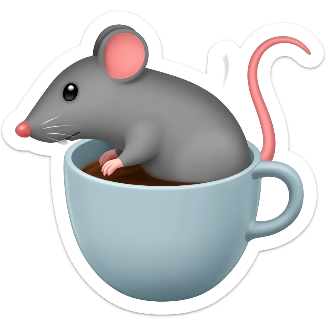 Mouse in a coffee sticker
