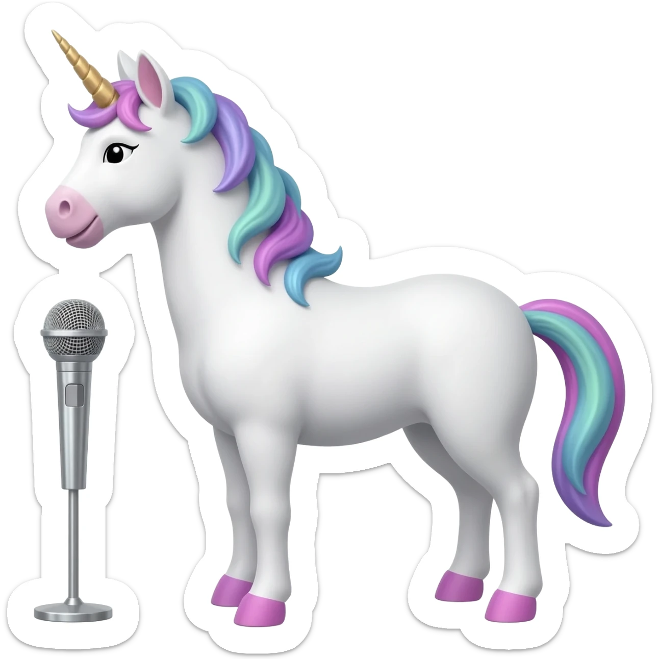unicorn with microphone sticker