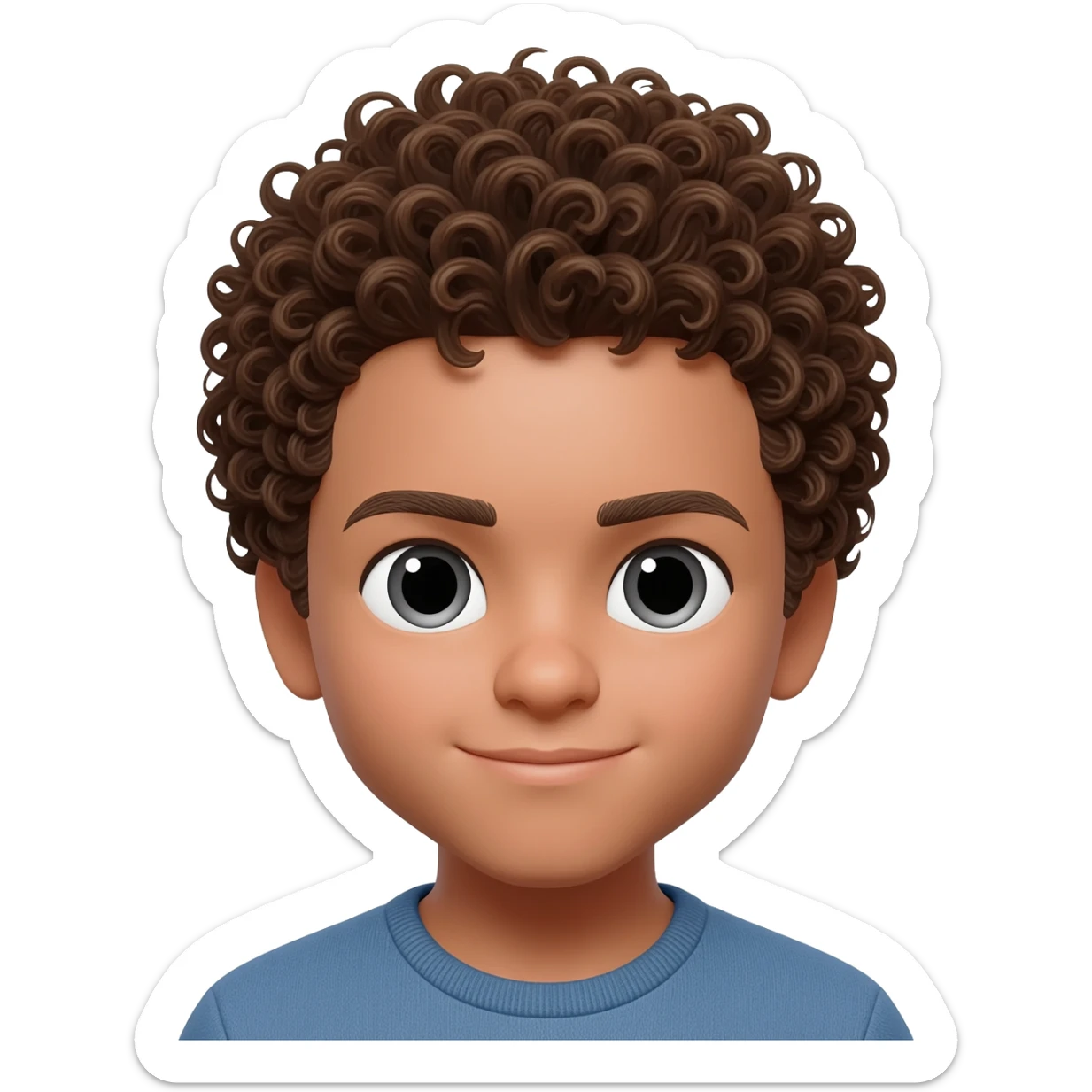 A boy with tight curled payos sticker