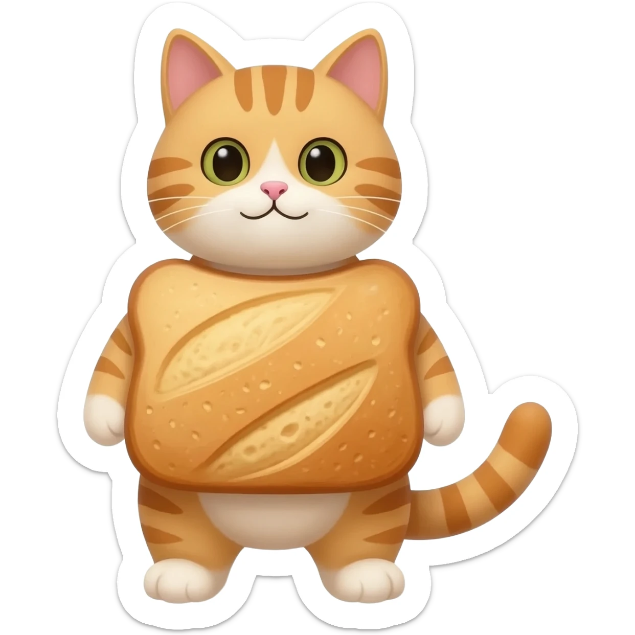 Gato con cuerpo de pan sticker