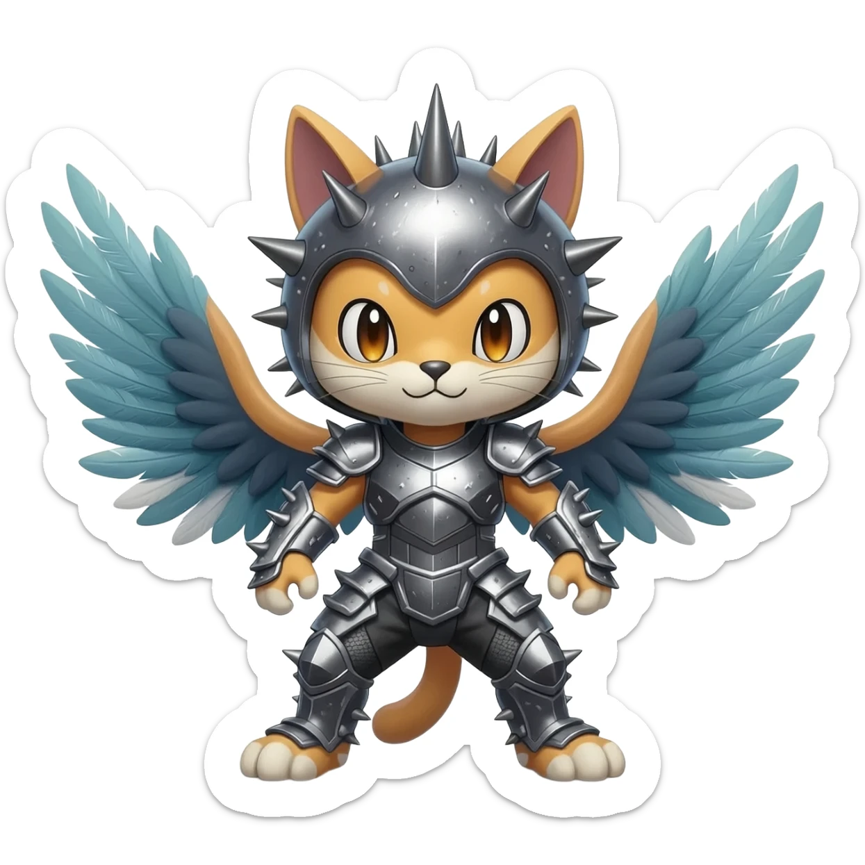 Cute handsome Meloetta-Dewott-Salandit-Nargacuga-Pokémon-Fakémon-fusion-hybrid-creature sticker