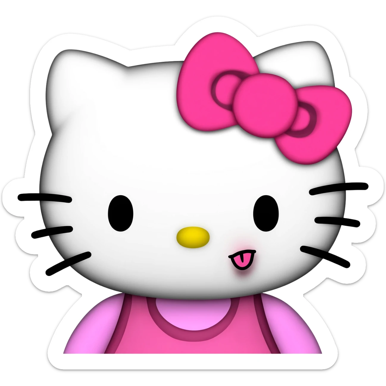 Hazme un emoji de hello kitty qué pueda copiar y pegar para una historia de ig, es un emoji de una hello kitty o así haciendo la boca tirando un besito sticker