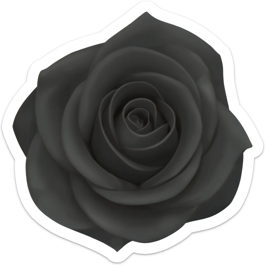 Black bacara rose emoji sticker