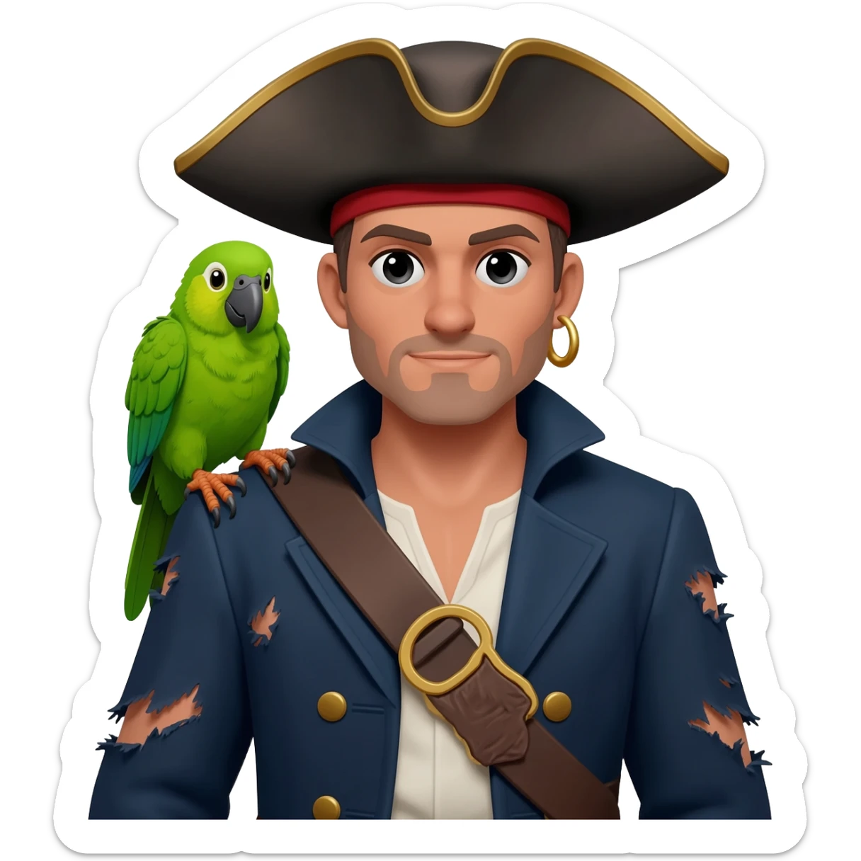 pirate and parrot sticker