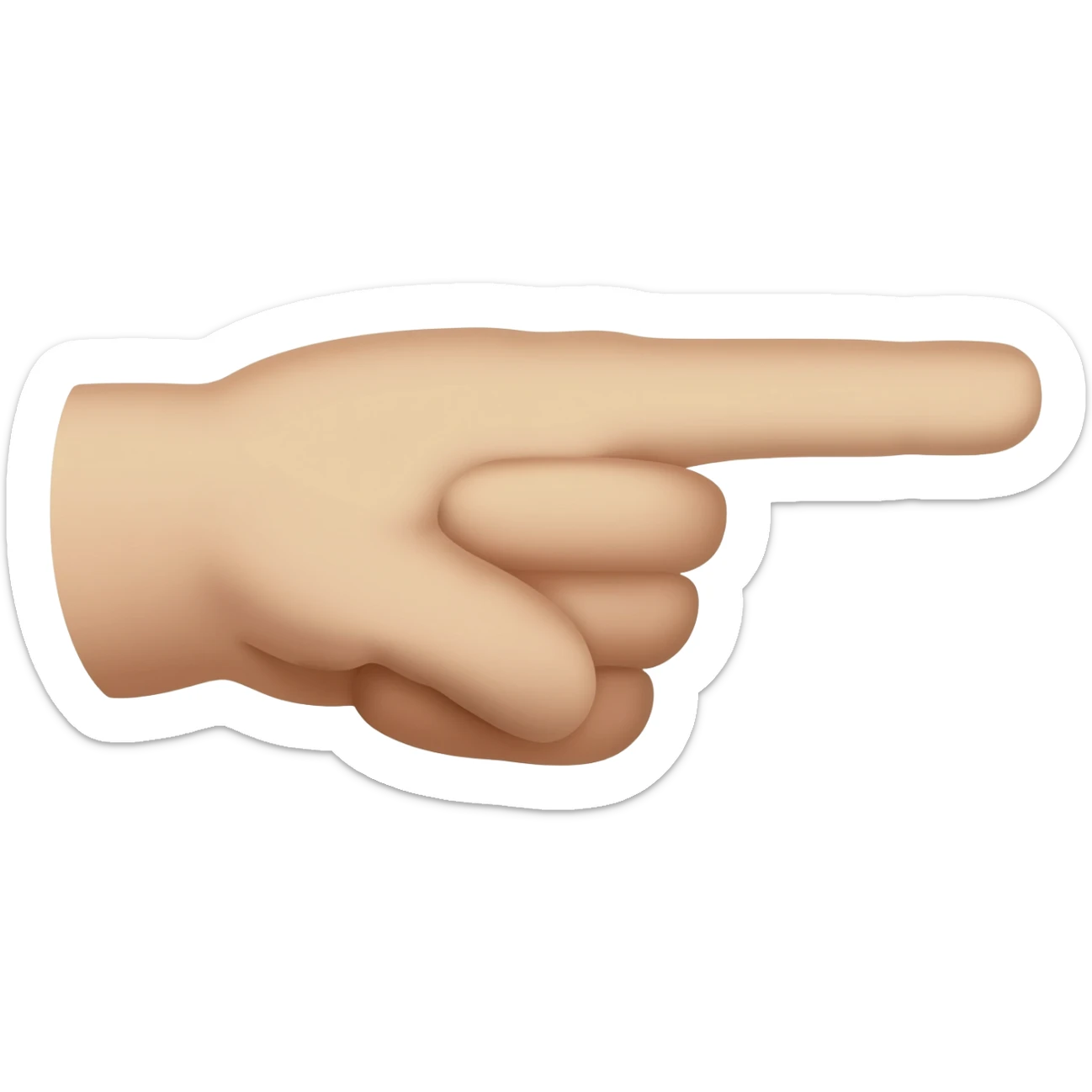 Now create a hand pointing on it right sticker