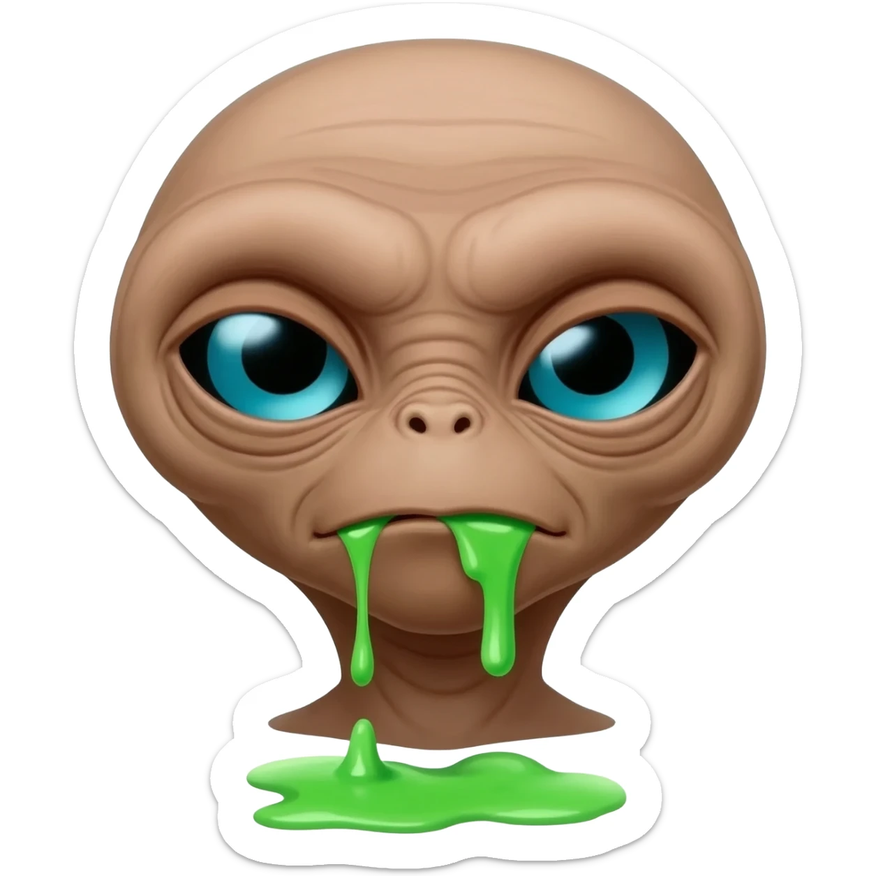 E.T. The Extra-Terrestrial from the movie puking green liquid sticker