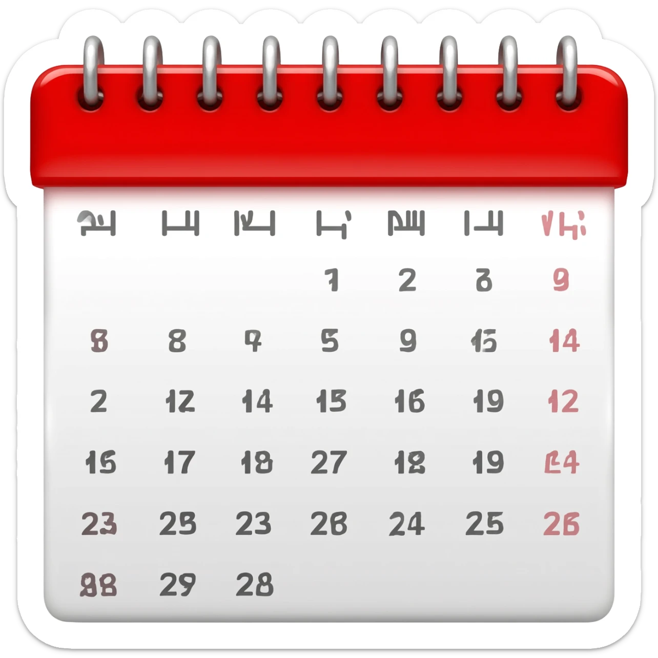 Calendário vermelho sticker