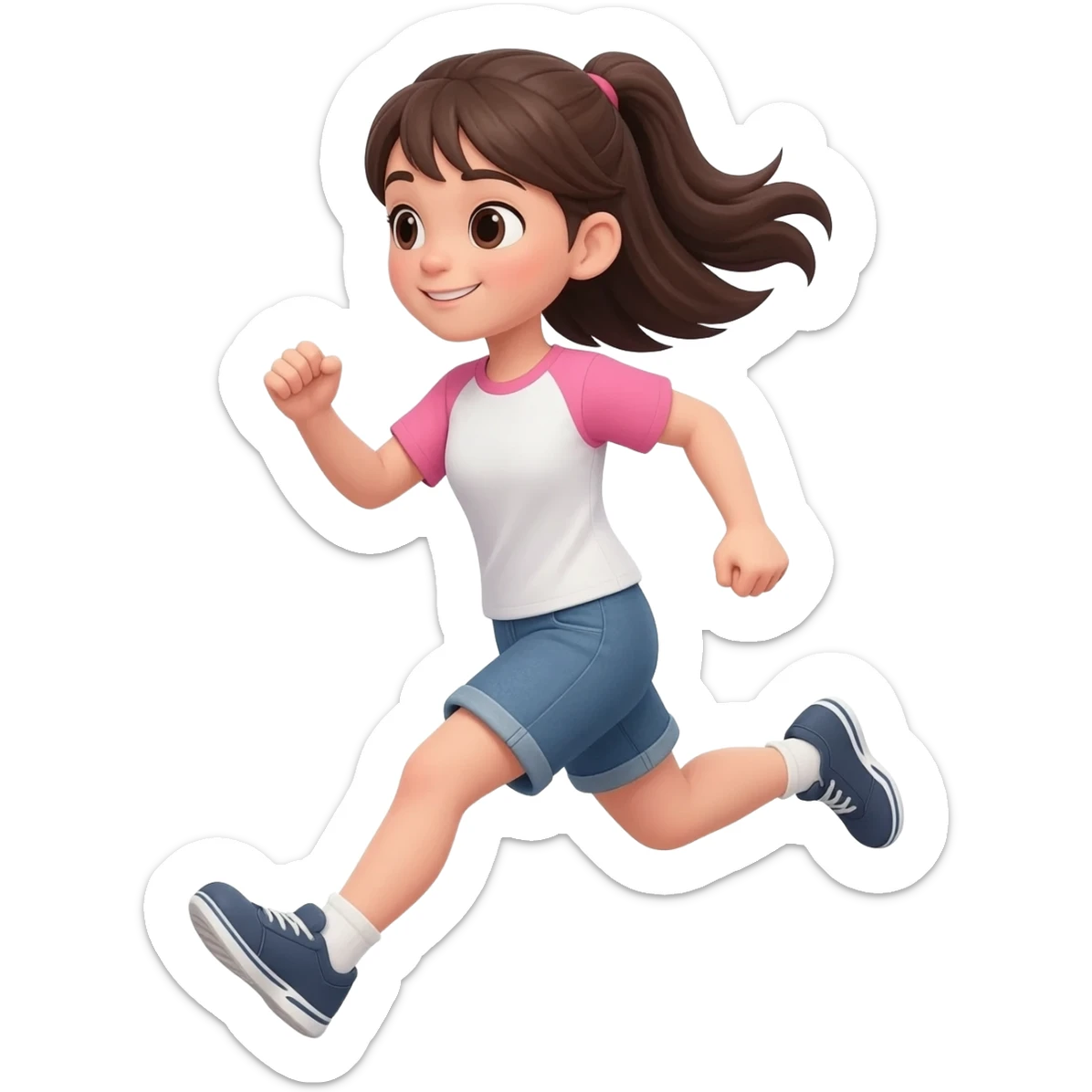 Girl running sticker