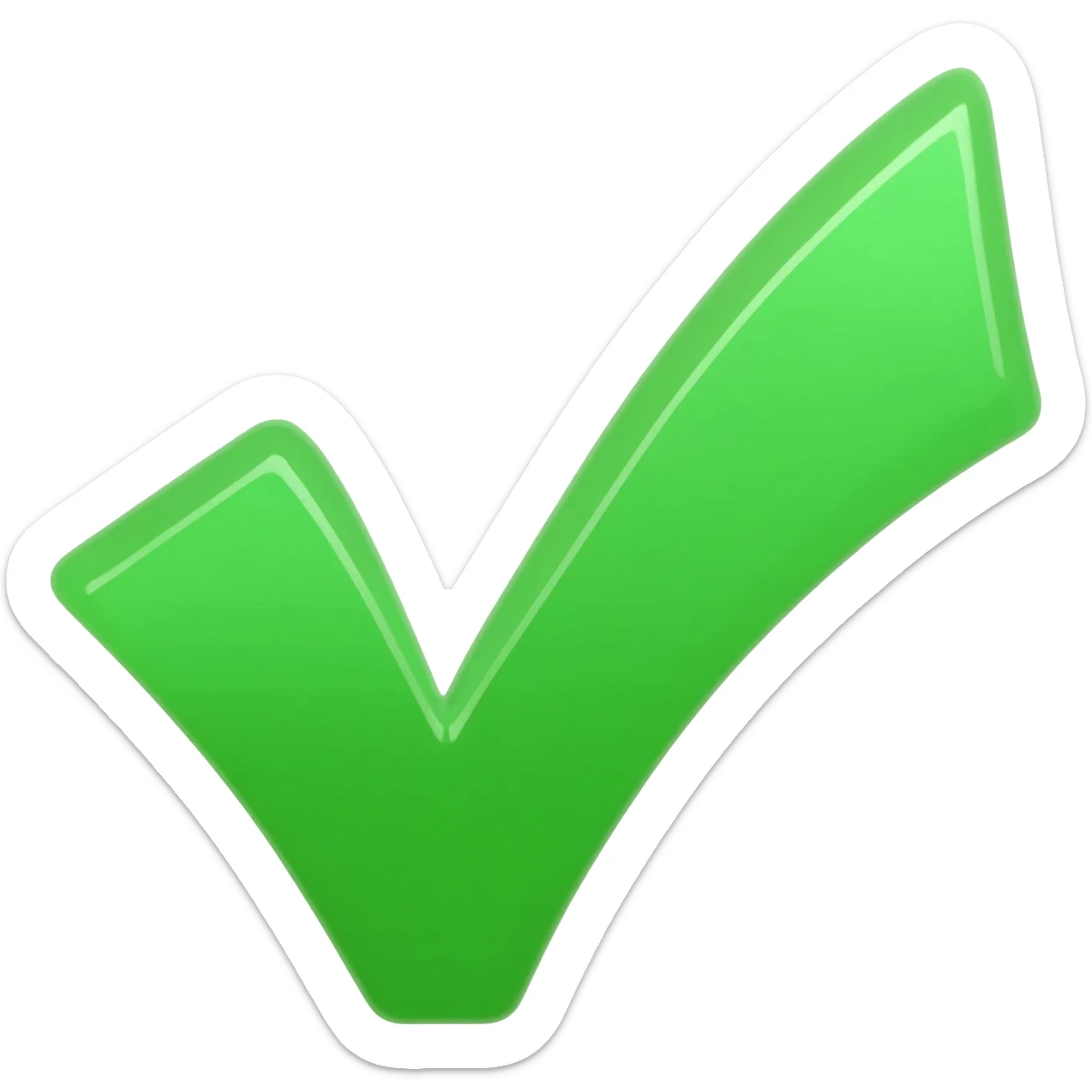 green tick mark sticker