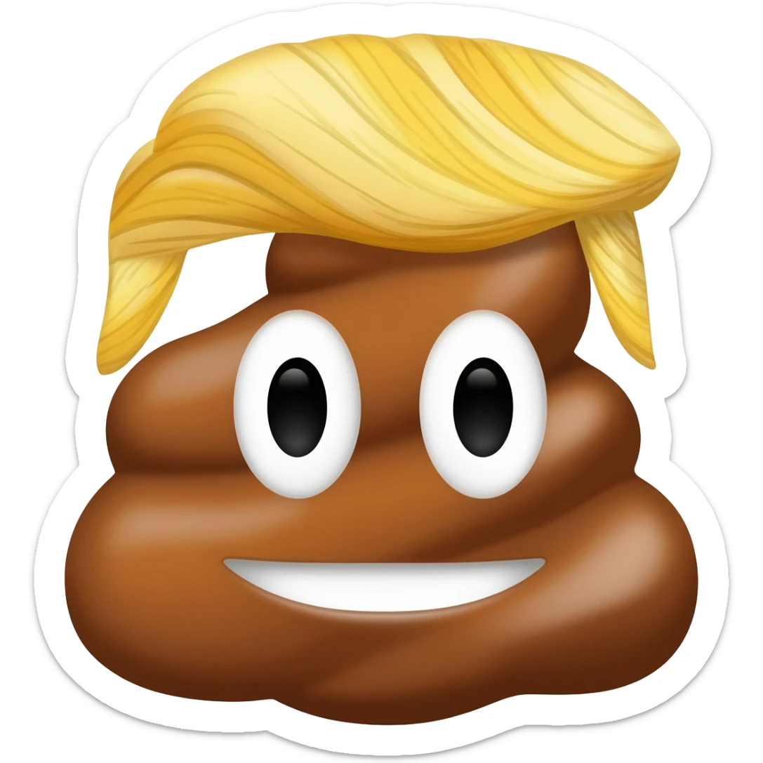 Trump poop head sticker