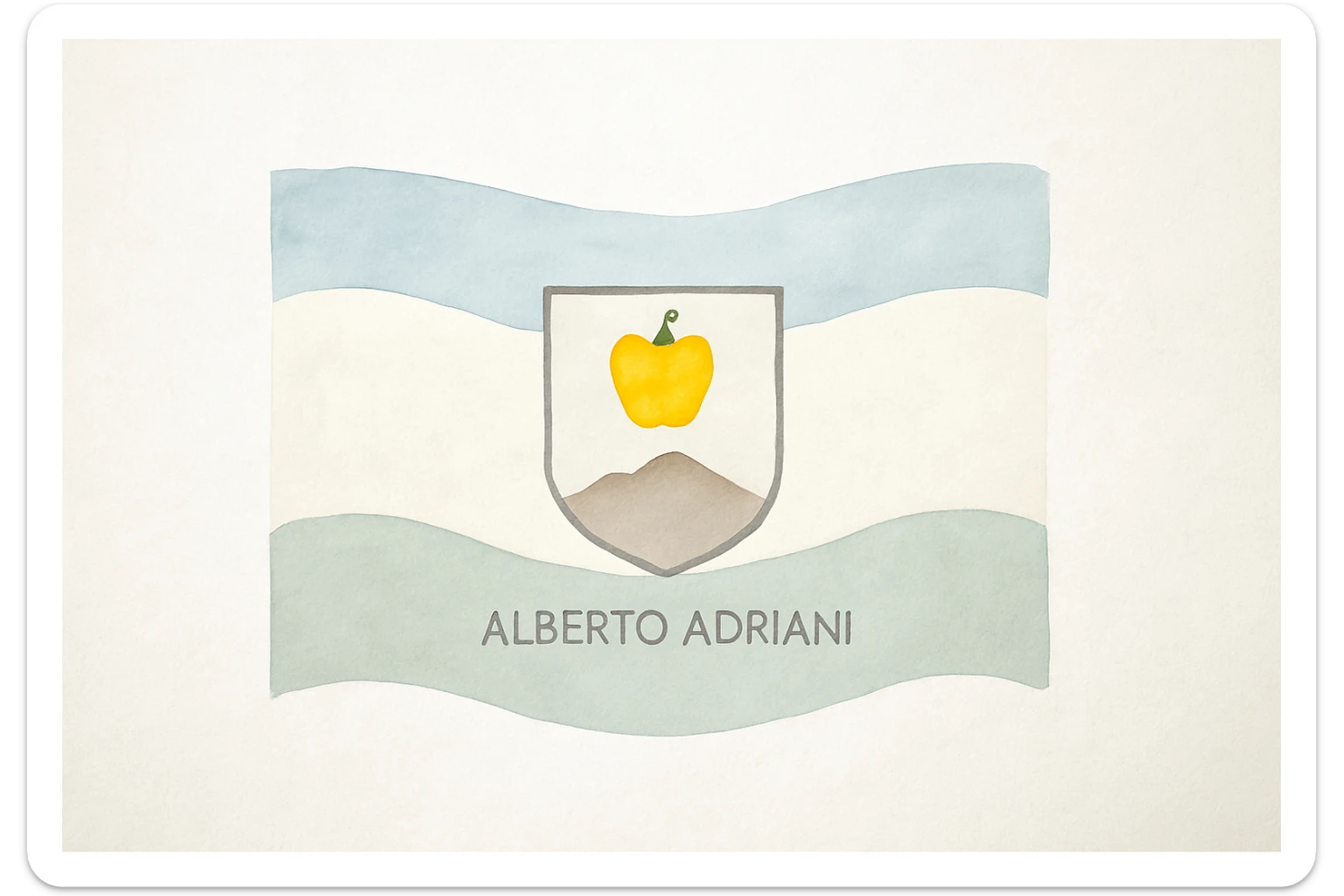Flag of Alberto Adriani municipality, watercolor style, soft edges, gentle waves. sticker