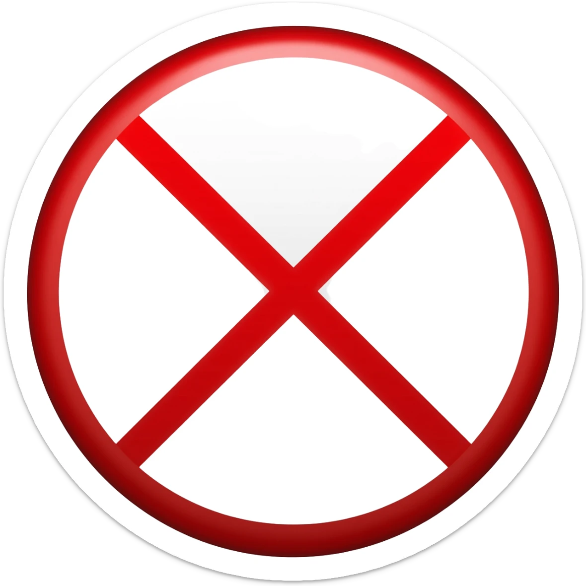 round road sign crossed out in red sticker