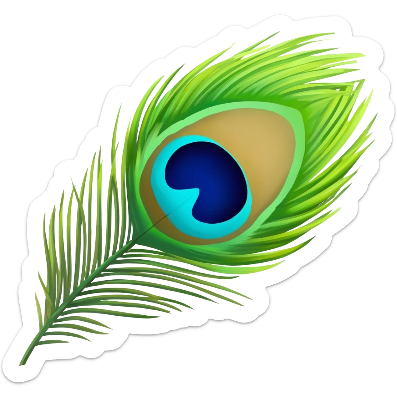 Peacock feathers emoji sticker