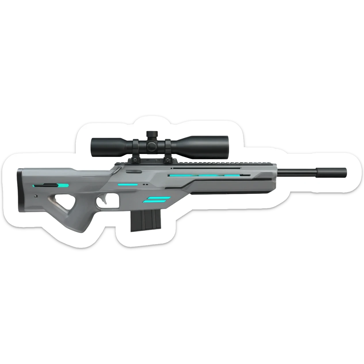 white void futiristic sniper rifle sticker