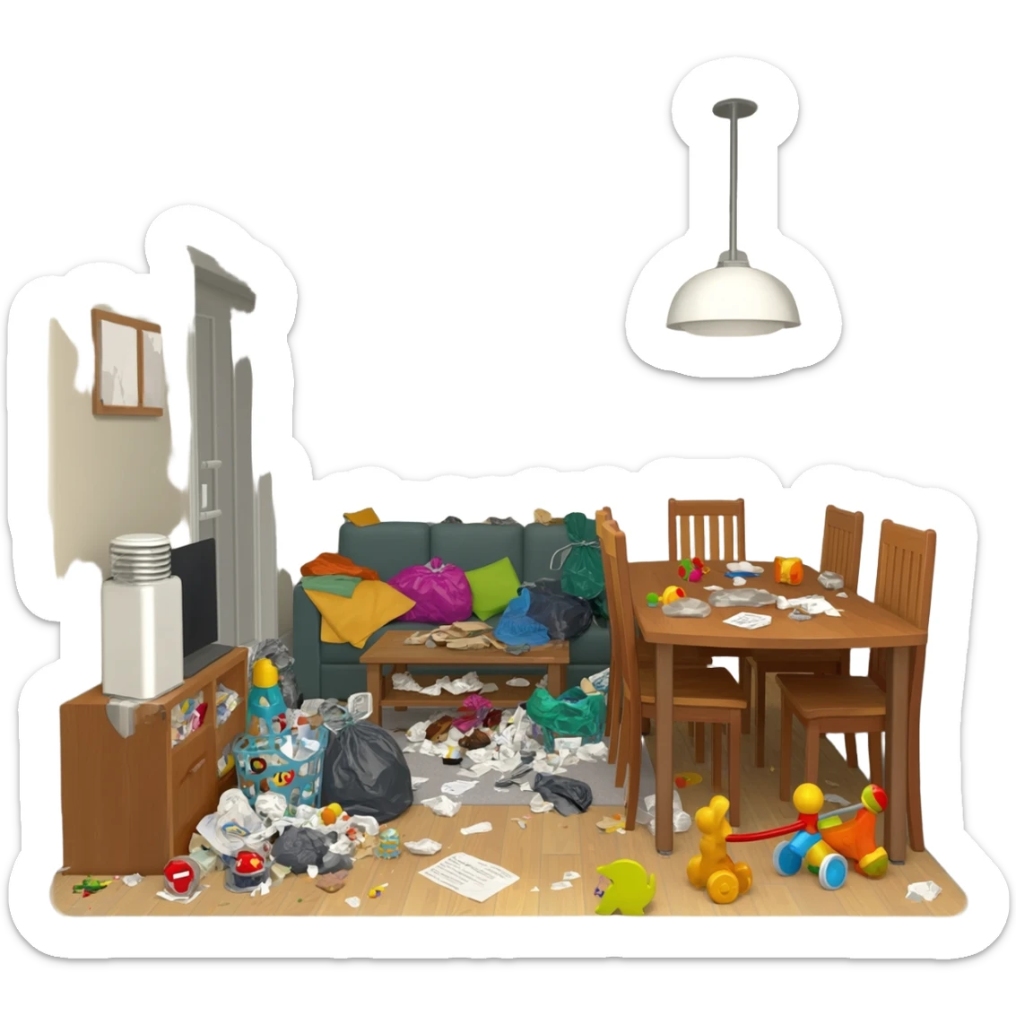 a messy house sticker