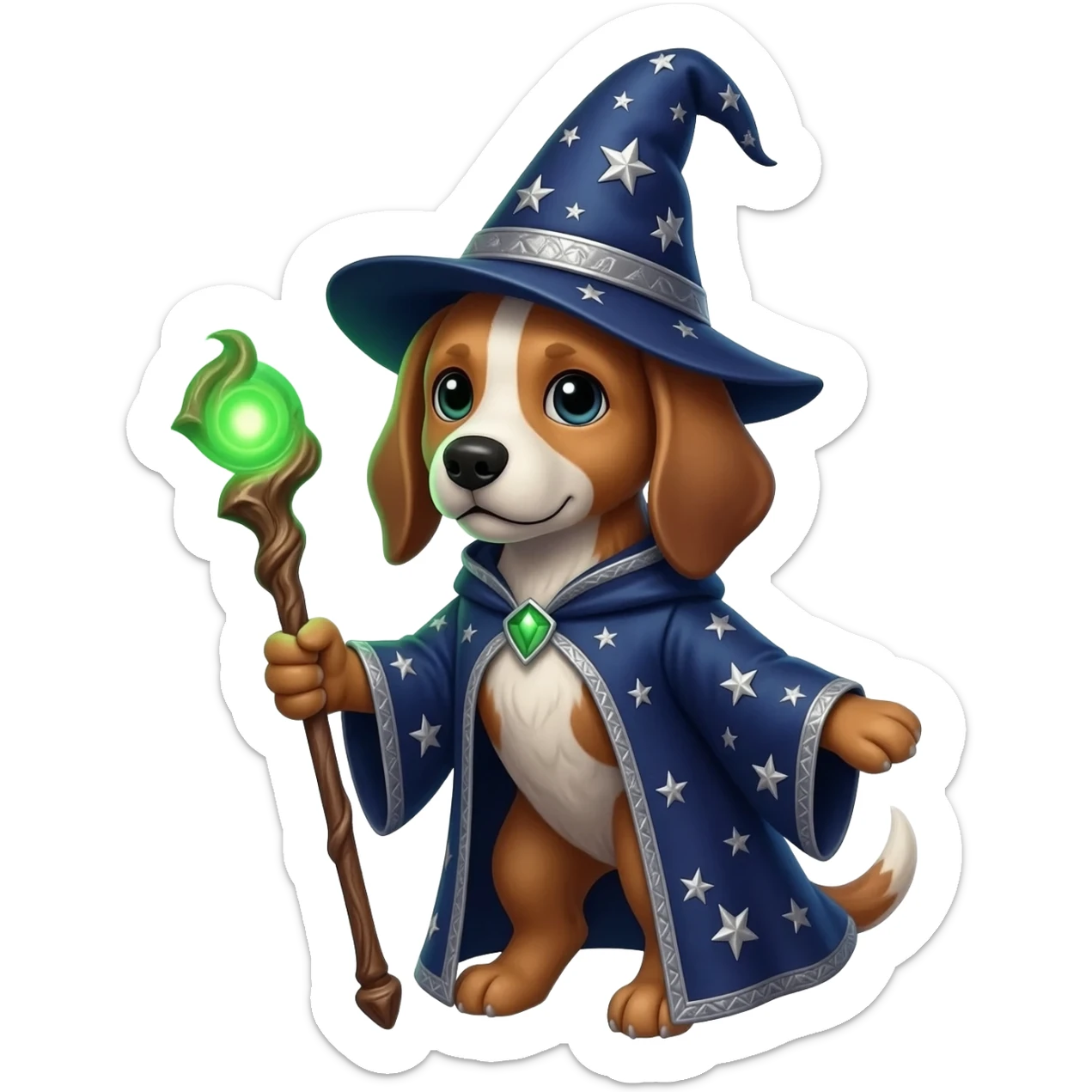 Dog wizard sticker