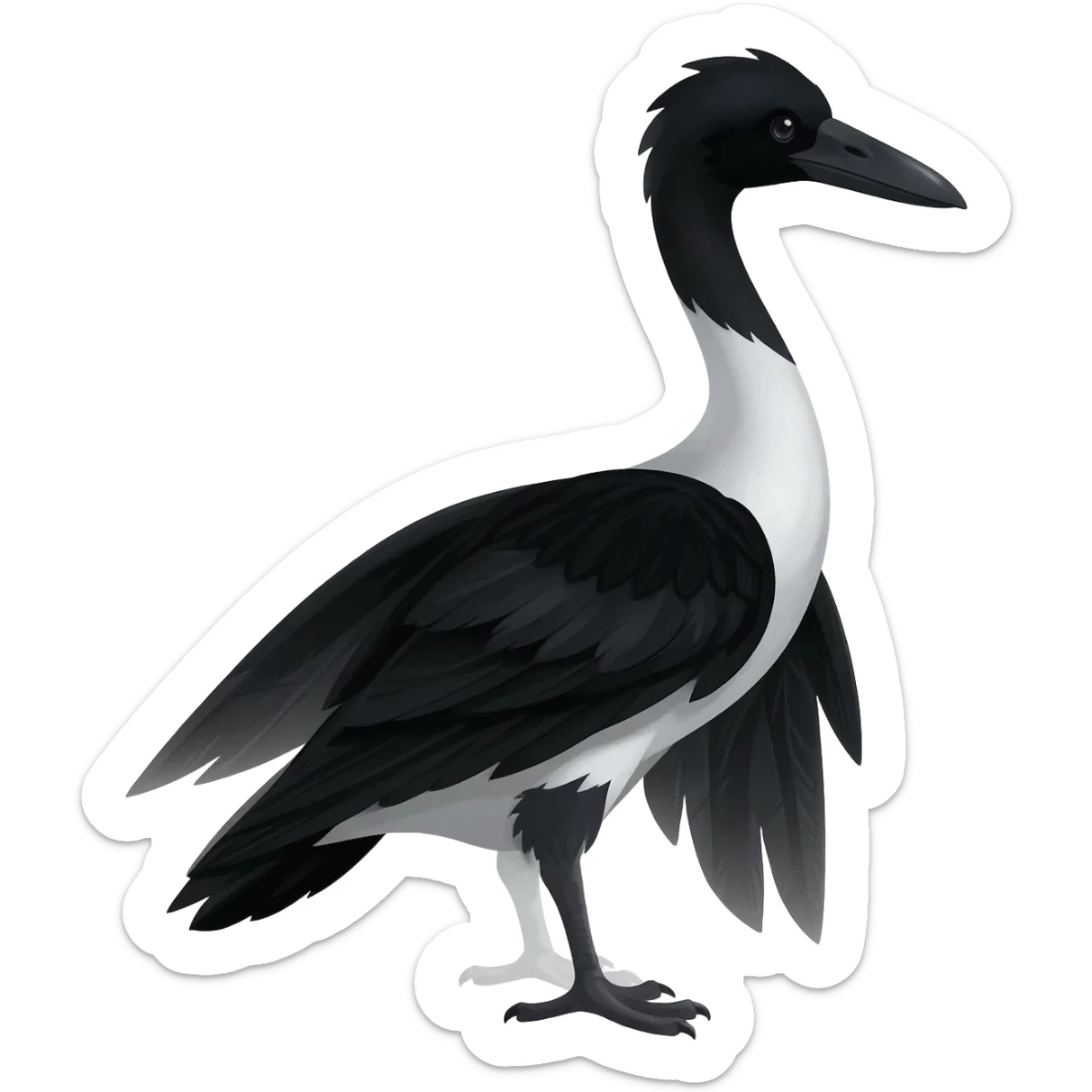 Swan-Raven-hybrid-animal-creature full body sticker