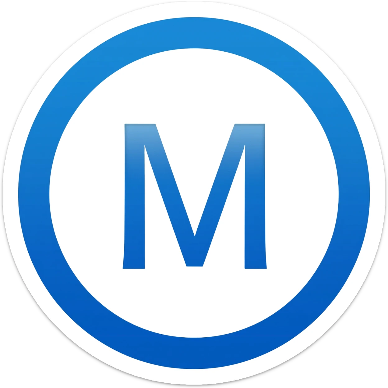 Blue Circle "M" sticker