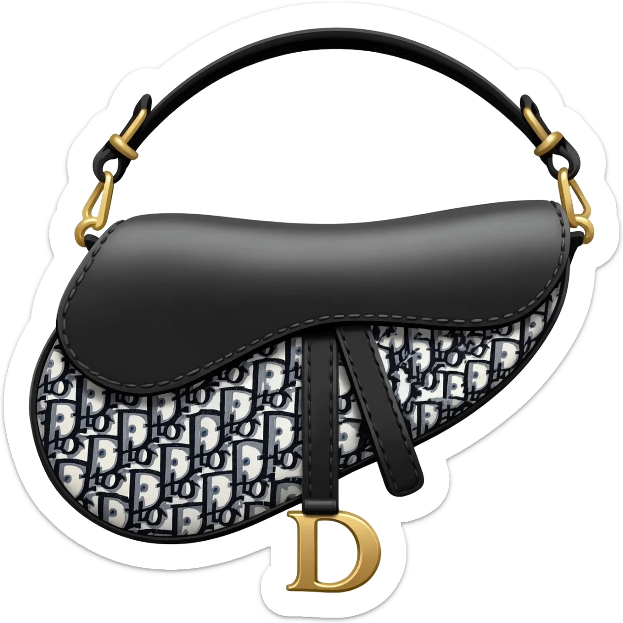 black and white saddle dior bag sticker