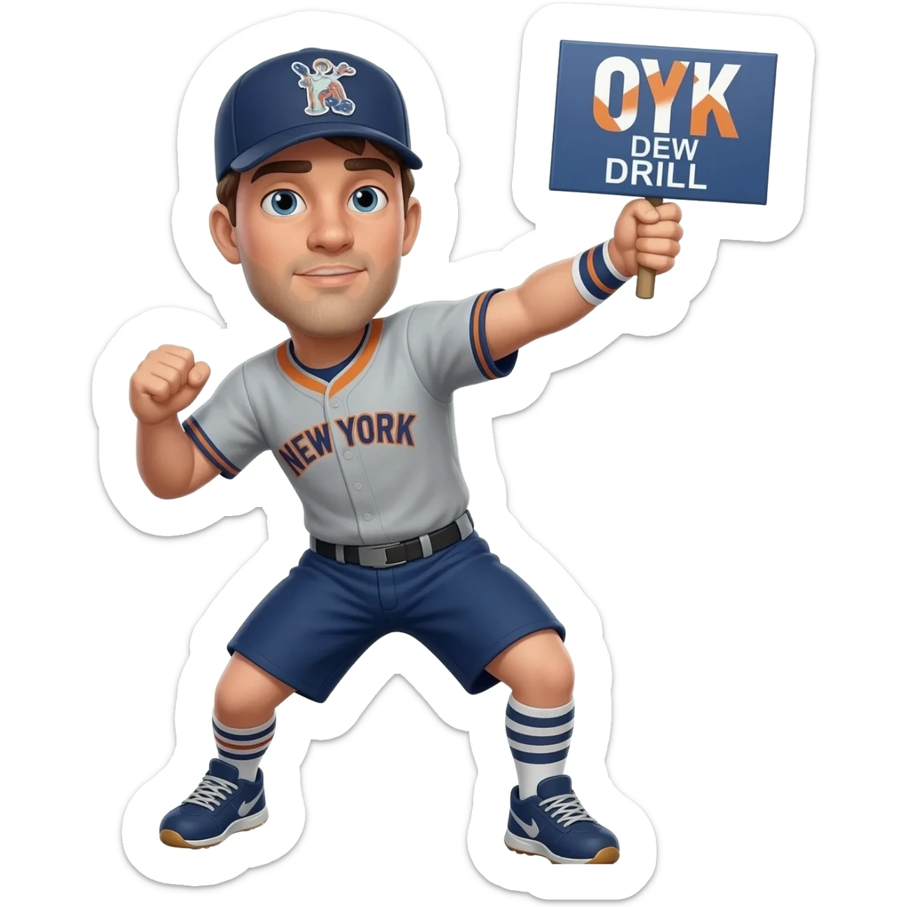 Emoji throwing OYK sign ny drill sticker