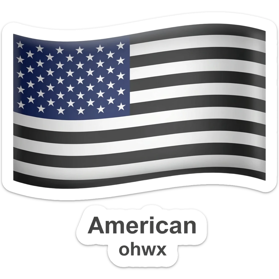 Black American flag sticker