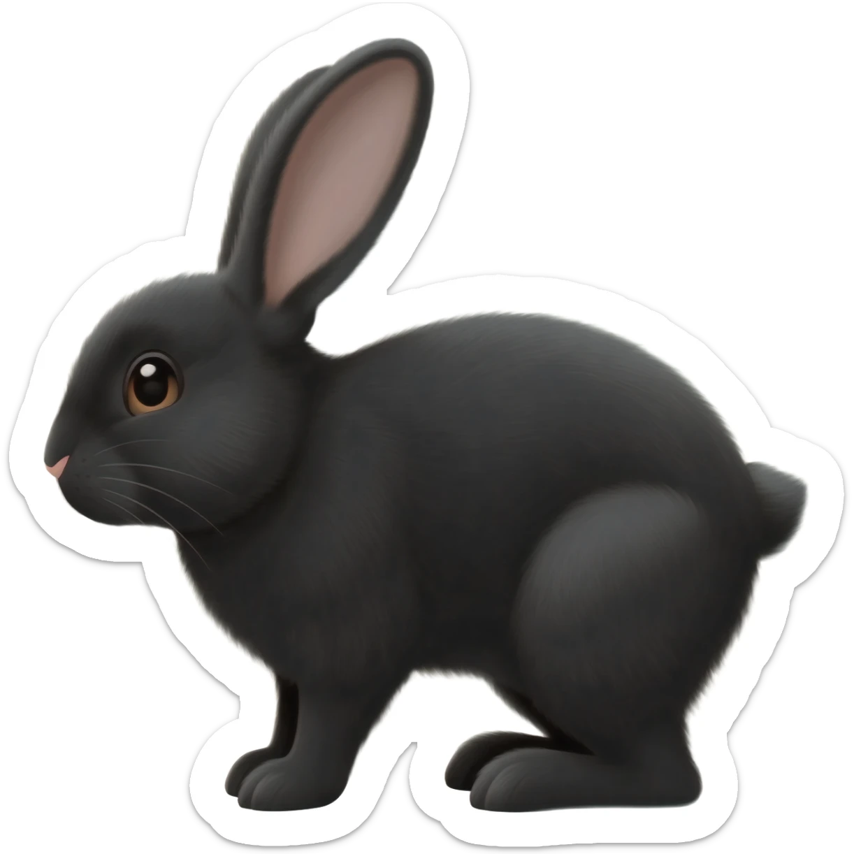 Black rabbit hanging ears sticker