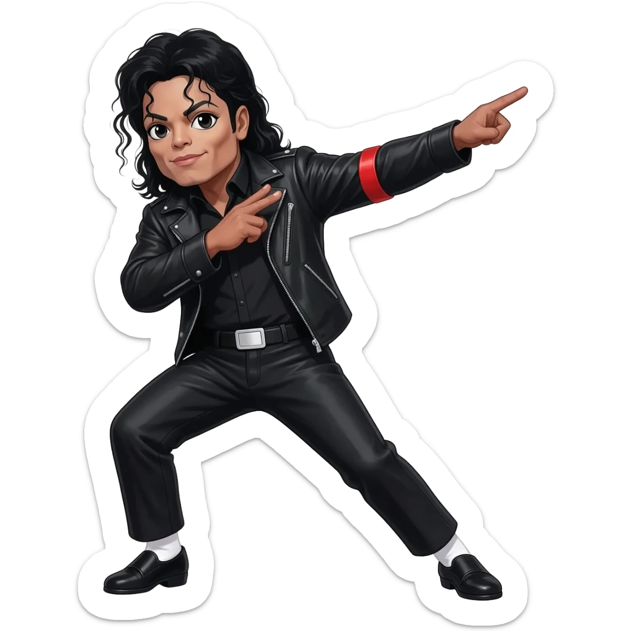 michael jackson dab, dancing legs, wearing black bad outfit sticker